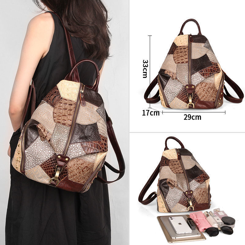 Retro Women's Large-Capacity Leather Backpack