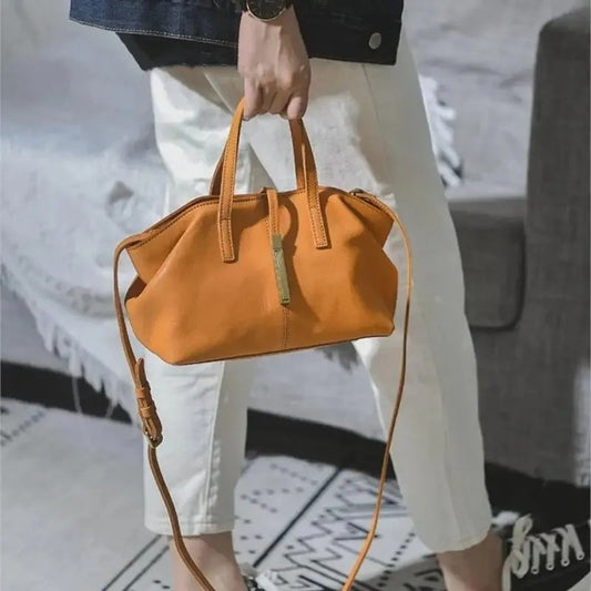Women's Skeleton-Skin Dumpling Leather Messenger Bag