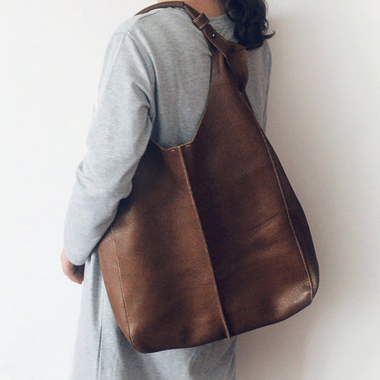 Women’s Large Cowhide Mother & Daughter Bag Retro