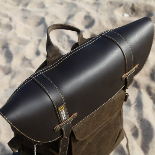 Retro Canvas Leather Camera Backpack, Stylish & Portable