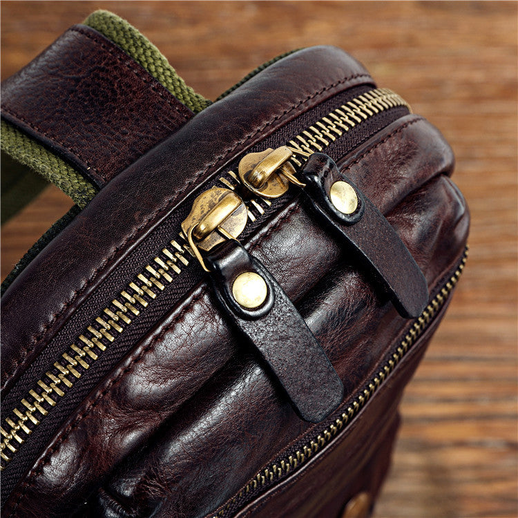 Vegetable Tanned Cow Leather Men’s Chest Bag, Medium