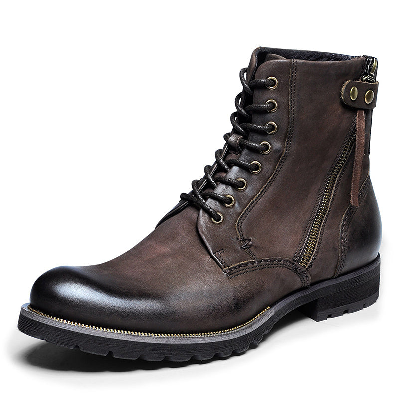 Mogadishu British Retro Leather Martin Boots Men