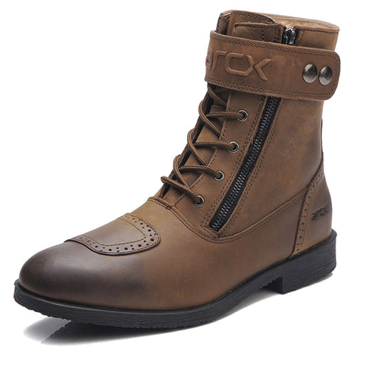 Motorcycle Riding Shoes Leather Mesh Safety Footwear