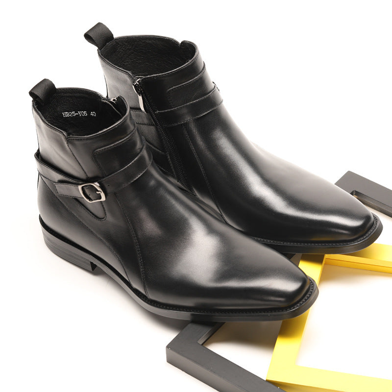 Youth Men's Casual Patent Leather Chelsea Boots