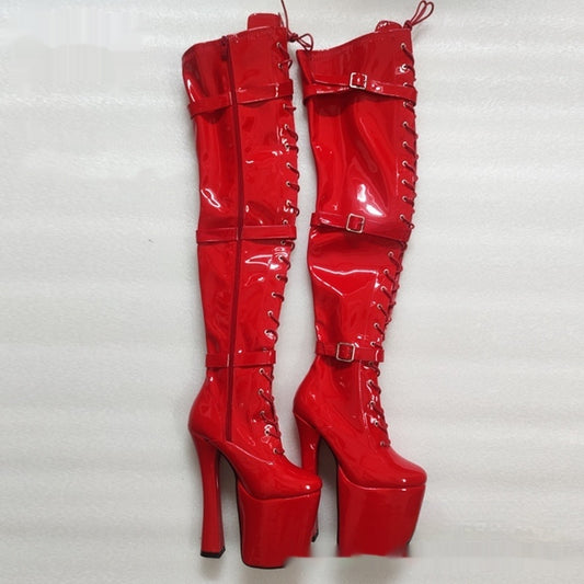 20CM Platform Over-the-Knee Stiletto Boots, Unisex