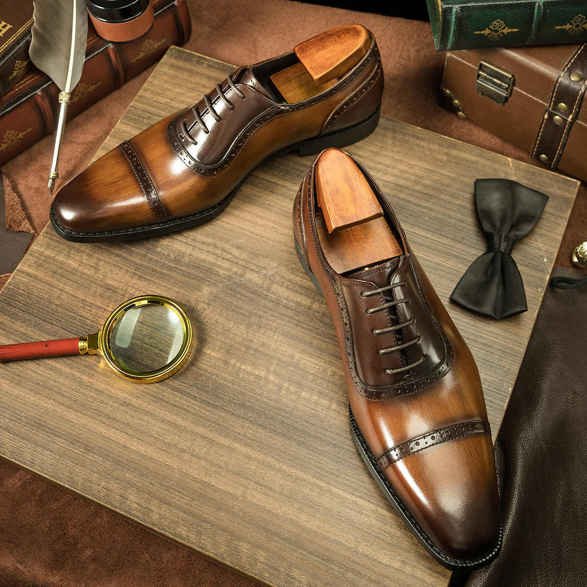British Style Men’s Business Leather Oxford Shoes