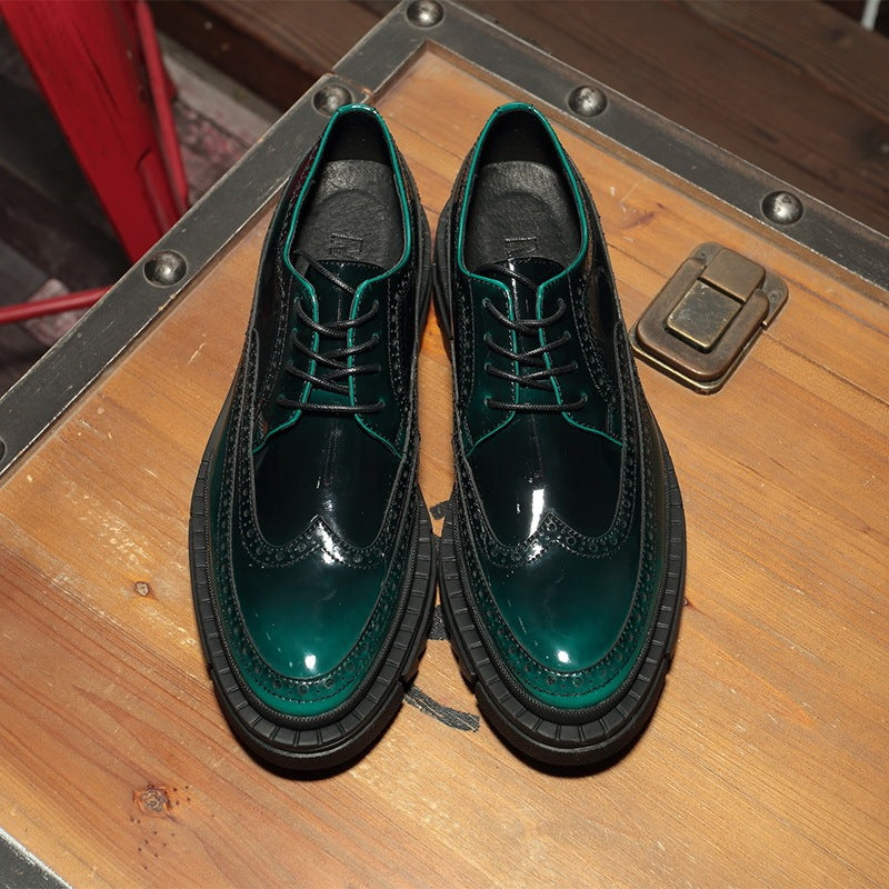 Men’s Genuine Leather Platform Height-Increasing Shoes