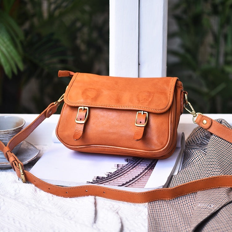 Soft Cowhide Saddle Bag with Wide Strap - Multiple Colors