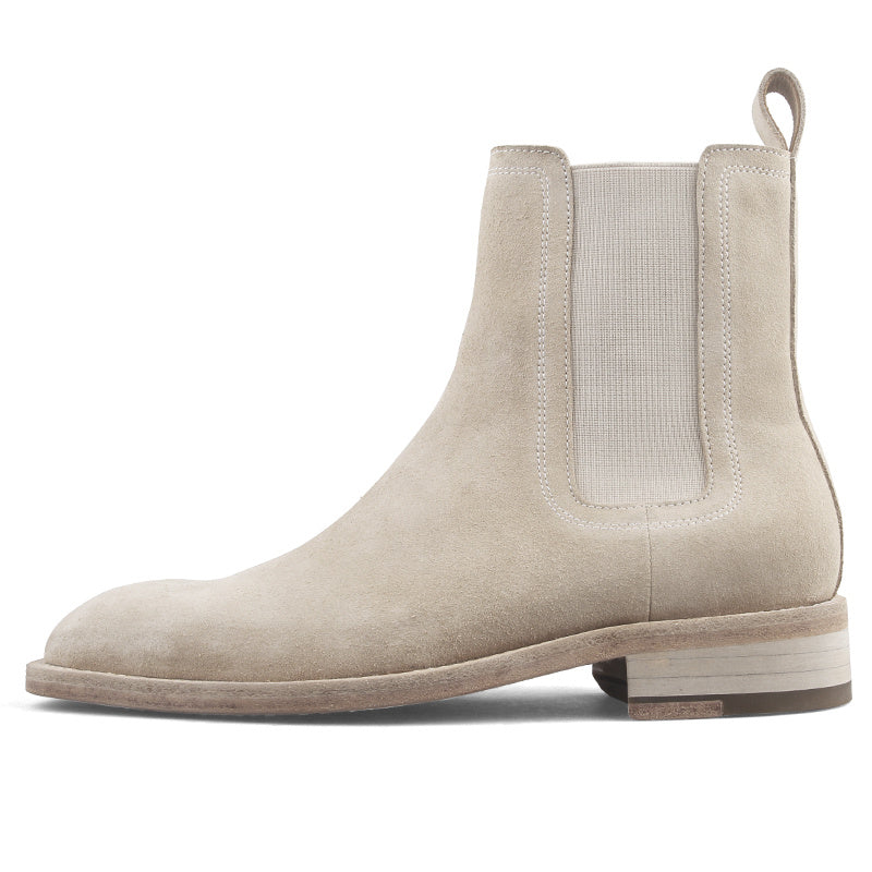 Men's Handmade Retro Leather Boots, Medium Tube Height