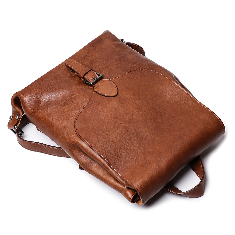 Men's Vegetable Tanned Cowhide Backpack, 12-inch