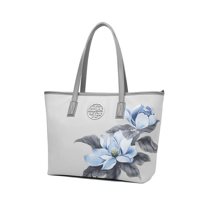 Premium Practical PU Leather Ladies Handbag - Grey