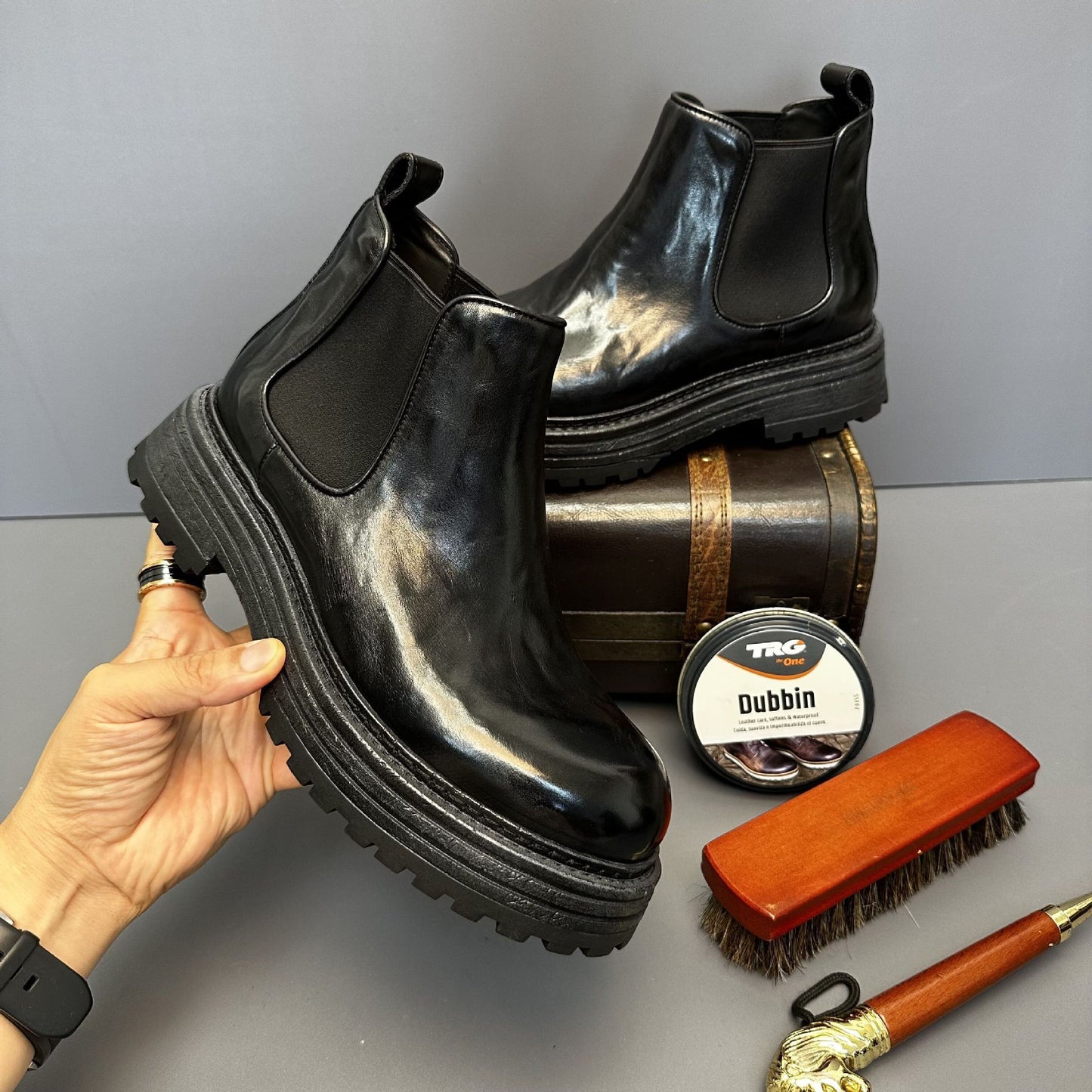 Men's Retro Genuine Leather High-top Martin Boots