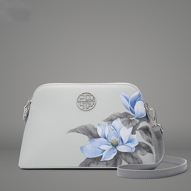 High-end Two Layer Cowhide Chinese Style Shoulder Bag