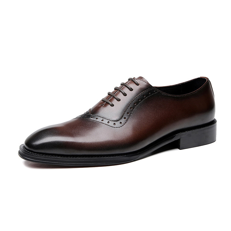 Carved Men’s Pointed Leather Business Wedding Shoes