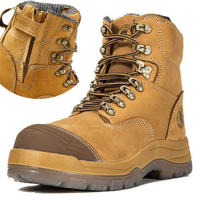 Men's Steel Toe Cowhide Breathable Work Shoes Summer