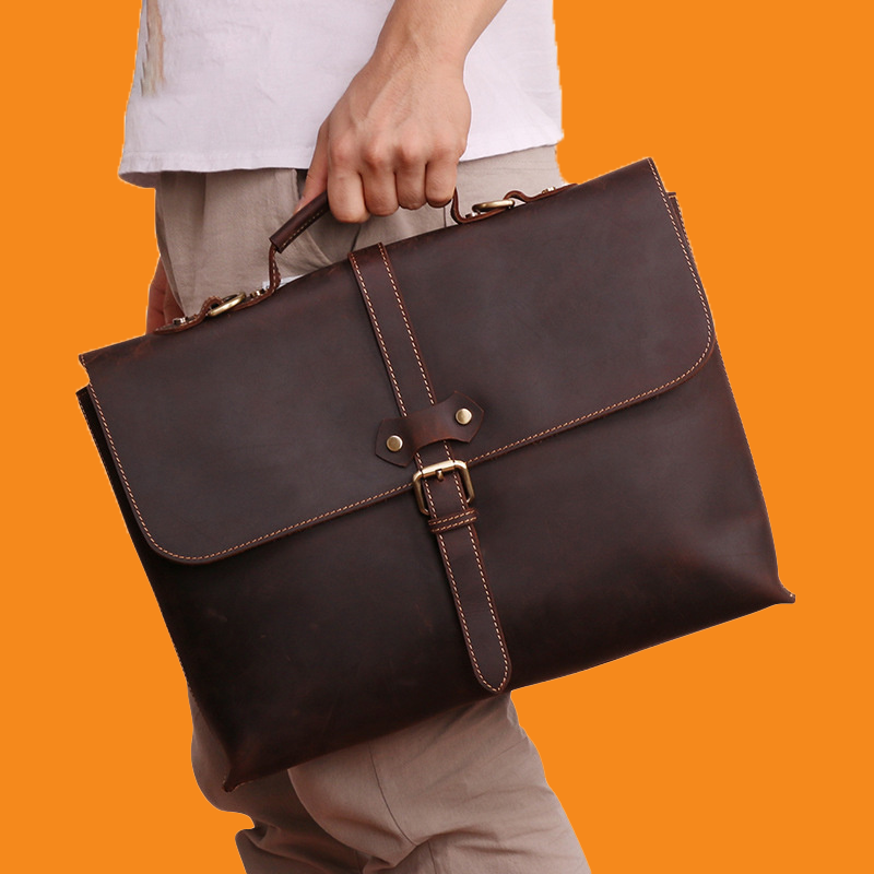 Men’s Leather Briefcase – Cowhide Business Bag