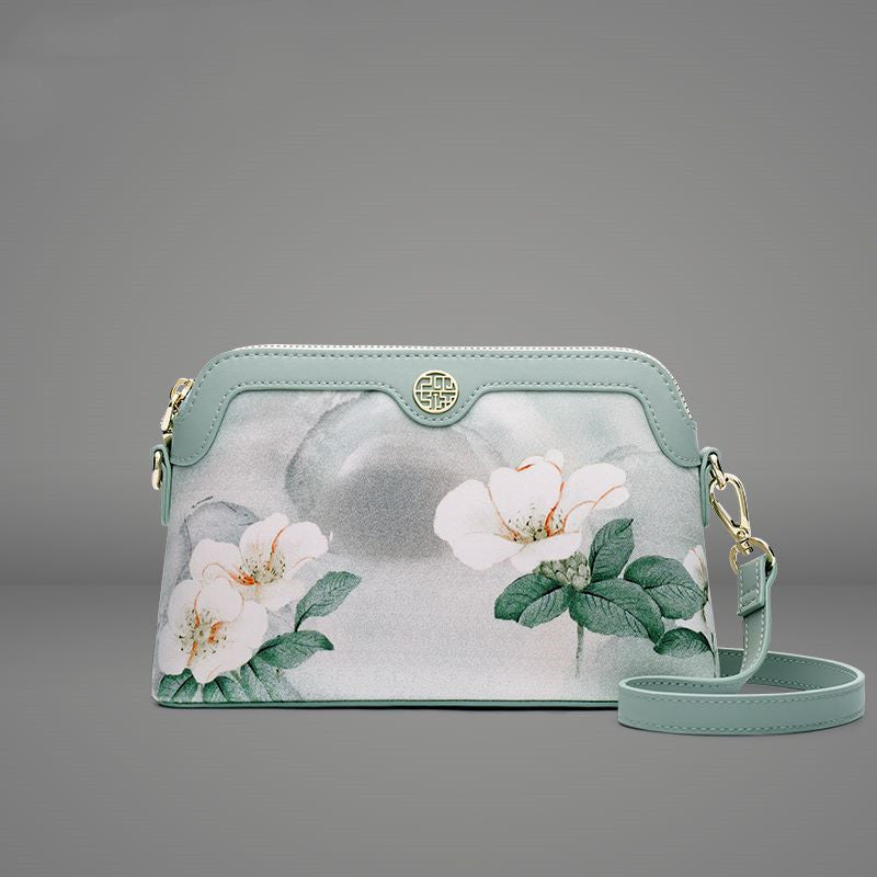 High-end Two Layer Cowhide Chinese Style Shoulder Bag
