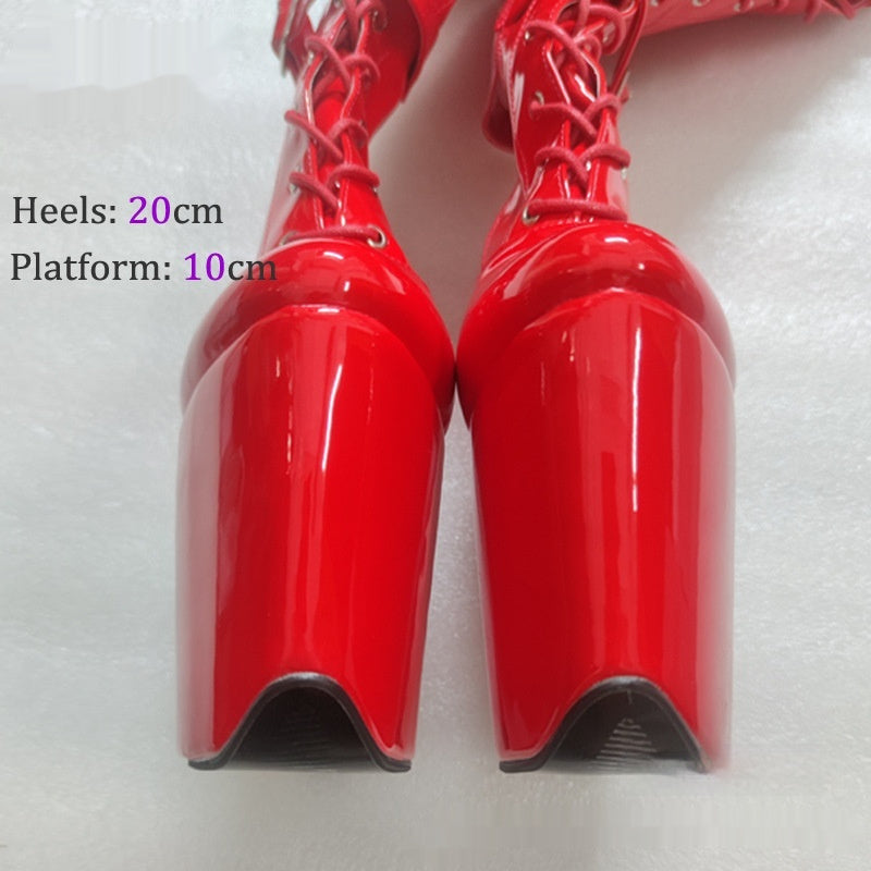 20CM Platform Over-the-Knee Stiletto Boots, Unisex