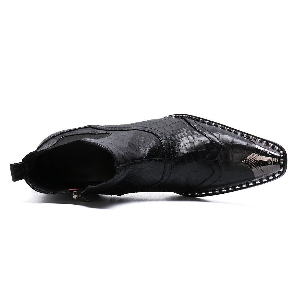 Men's British Leather Chelsea Boots - Pointed Toe