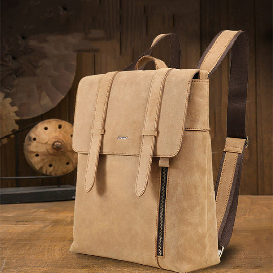 Men’s Vintage Large Crazy Horse Leather Backpack