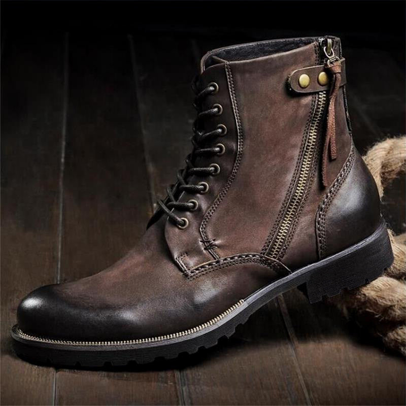 Mogadishu British Retro Leather Martin Boots Men