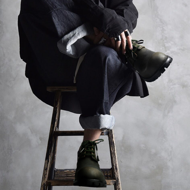 Men's Handmade Genuine Leather Retro Work Boots