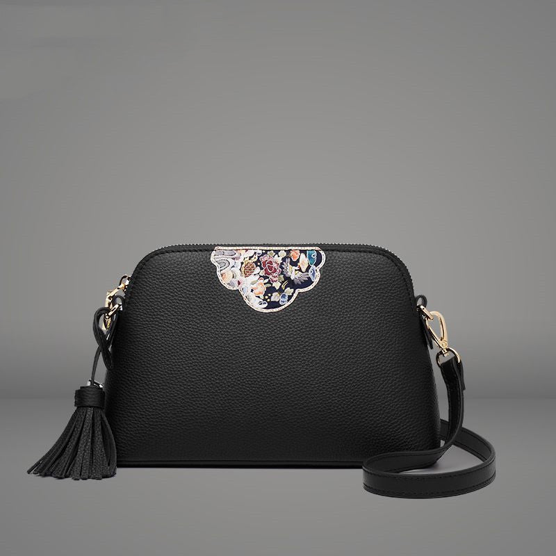 High-end Two Layer Cowhide Chinese Style Shoulder Bag