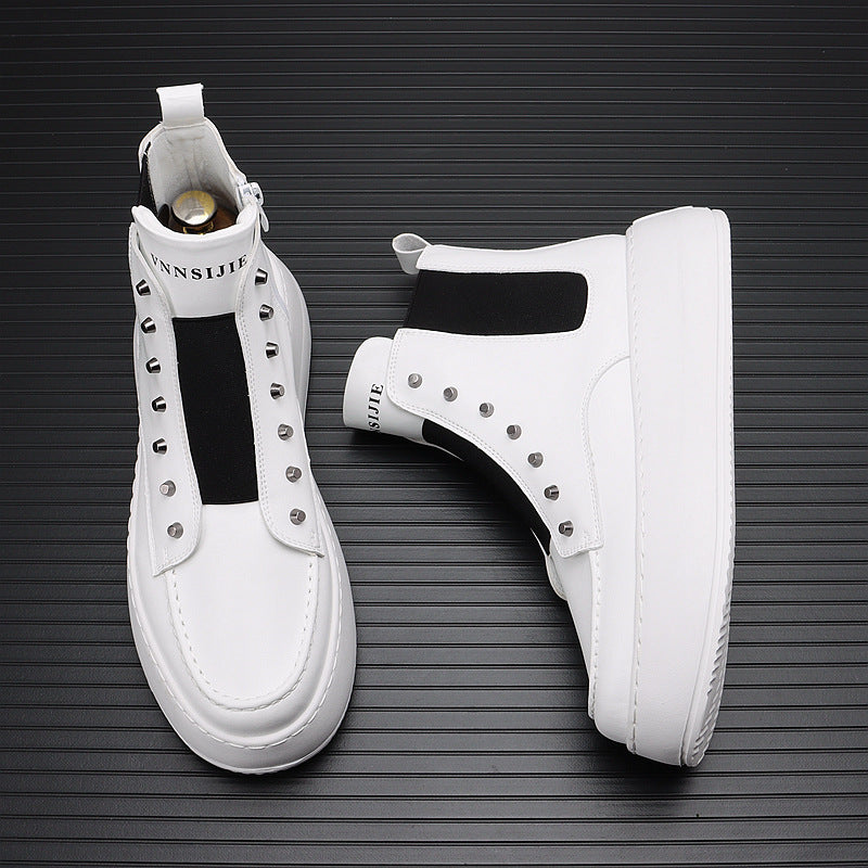 Men’s Korean High Top Casual Shoes Thick Sole Fall