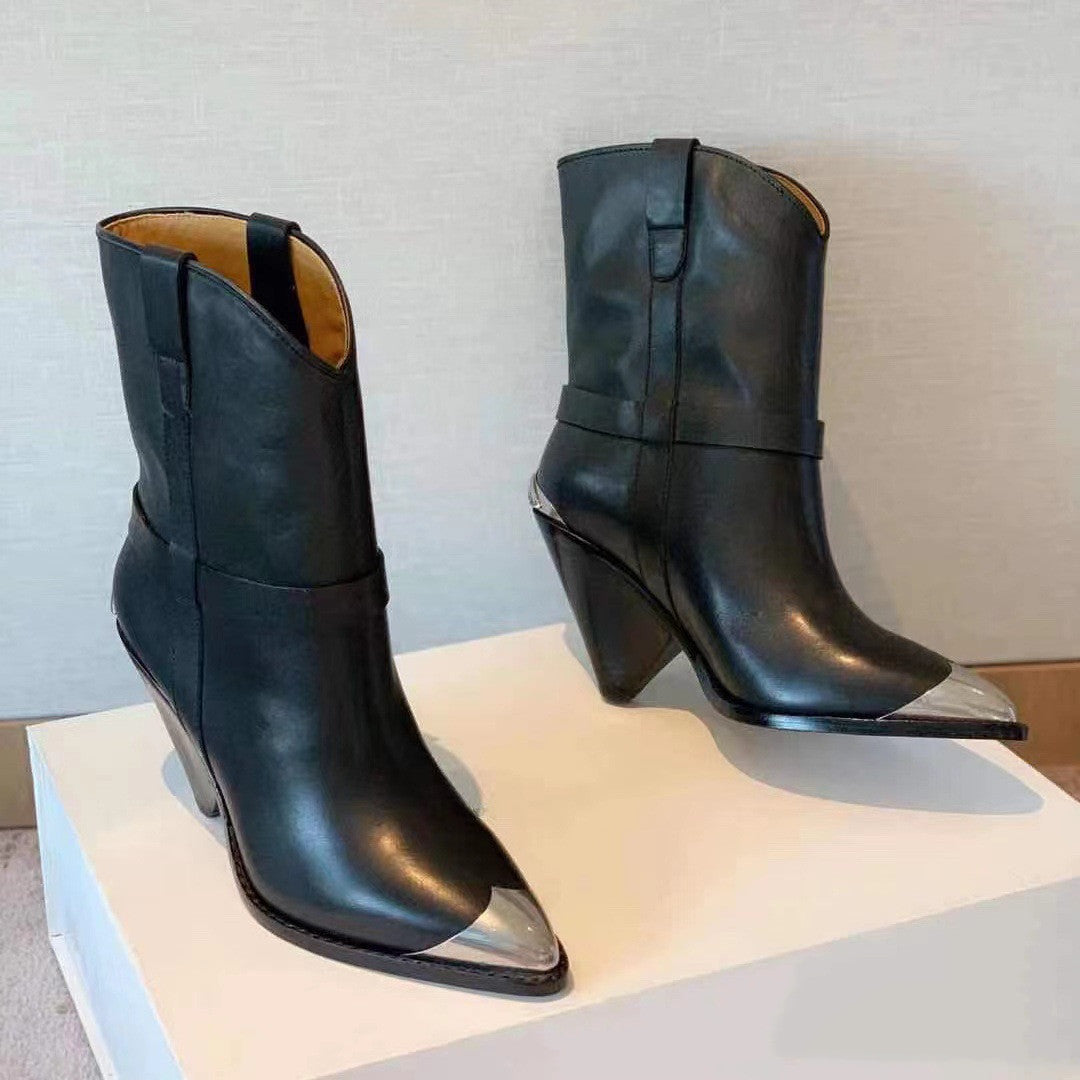 Pointed Toe Low Chelsea Boots for Women - Sheepskin
