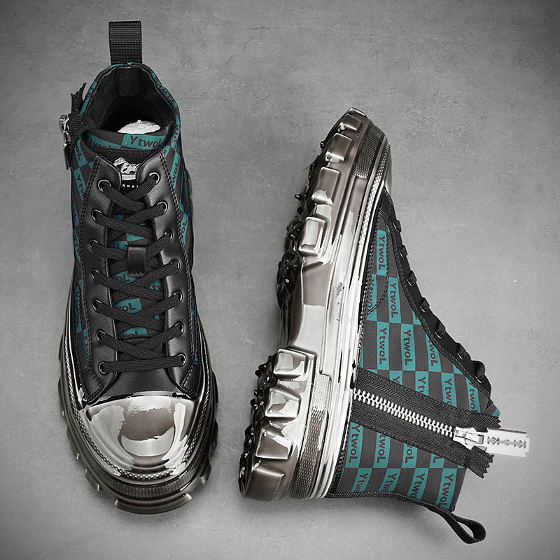 Warm Casual Tie-up Shoes with Plush Rubber Sole
