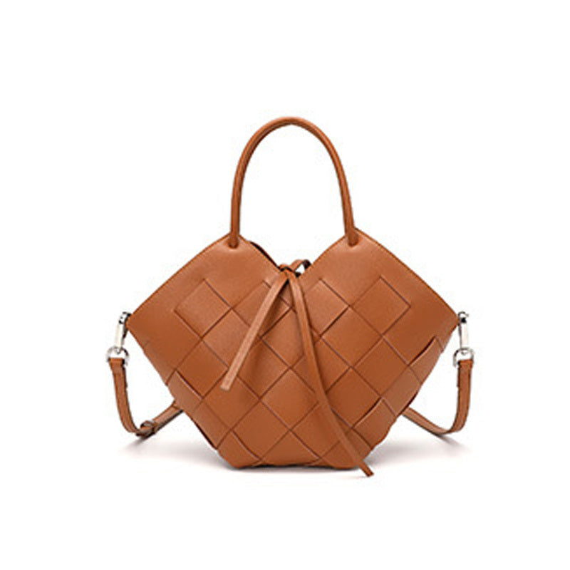 Women's Cowhide Crossbody Bag with Basket Design