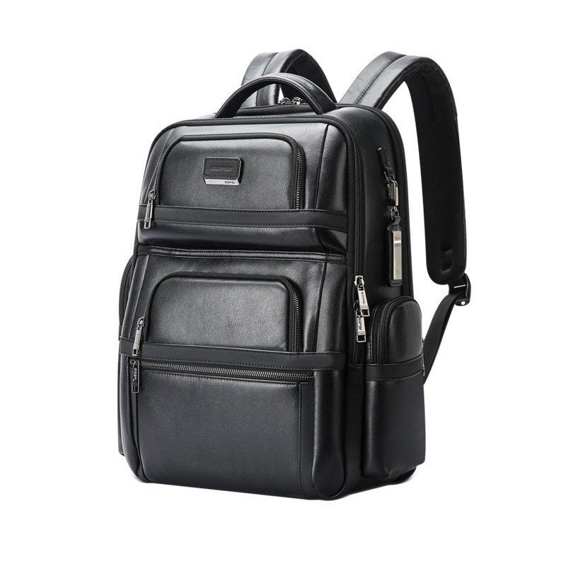 Genuine Leather Men's Commuter Backpack 20-35L