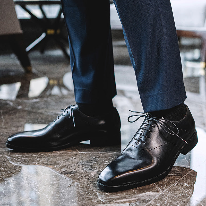 Men's Hand-Polished Cowhide Brogue Oxford Shoes