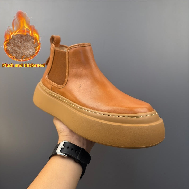Men's British Style Leather Martin Boots - Casual Horsehide