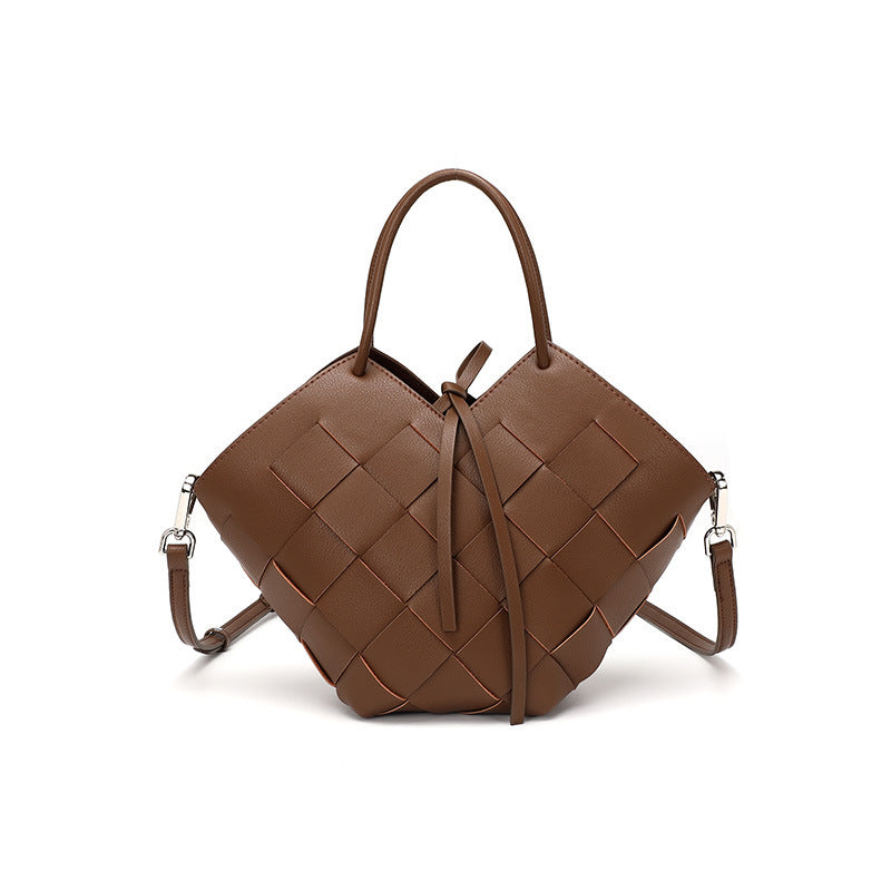 Women's Cowhide Crossbody Bag with Basket Design