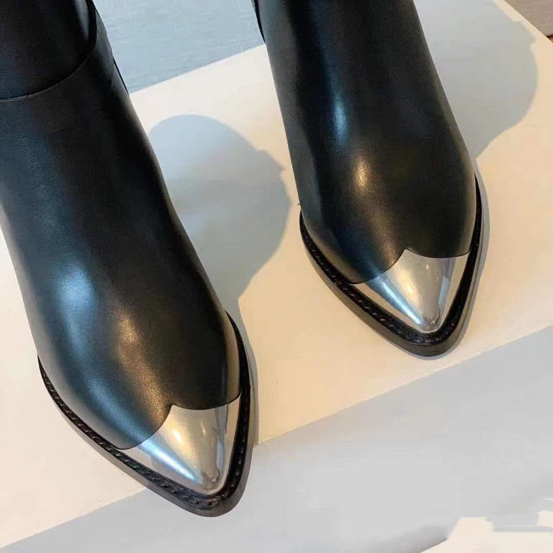 Pointed Toe Low Chelsea Boots for Women - Sheepskin
