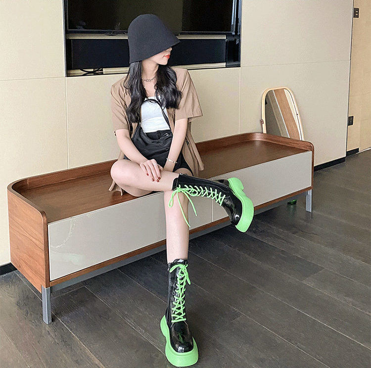 Casual Mid-Tube Big Toe Rubber Sole Boots