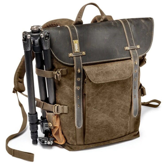 Retro Canvas Leather Camera Backpack, Stylish & Portable