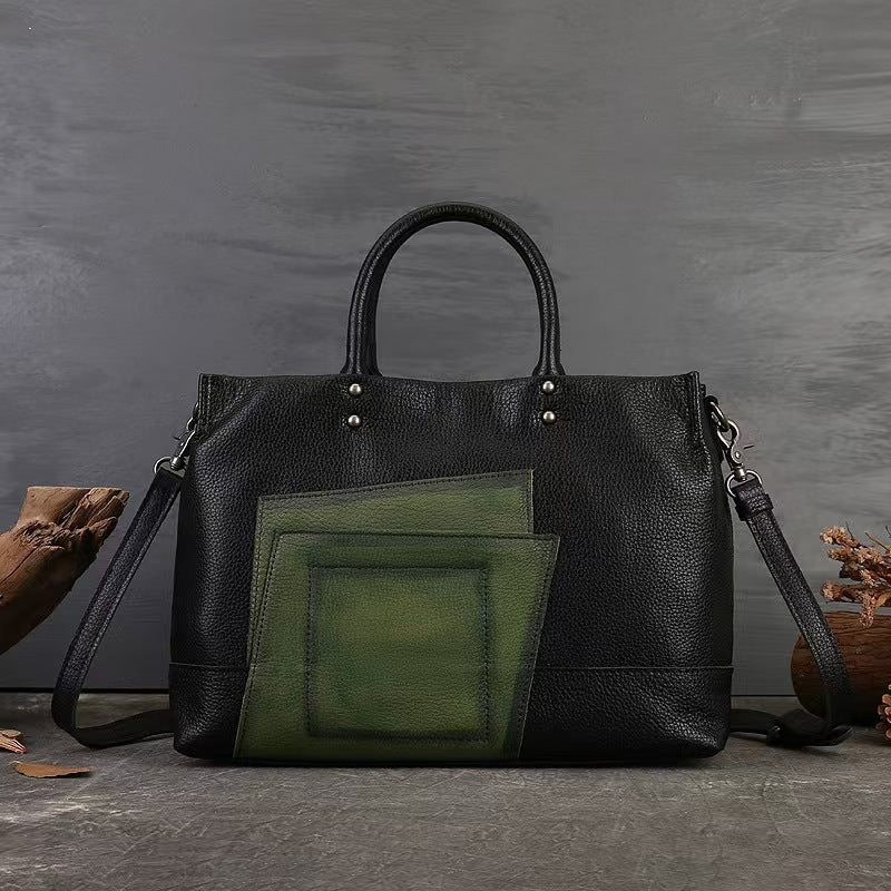 Large Capacity Shoulder Messenger Bag National Style Trendy Patchwork Literary Women Bag