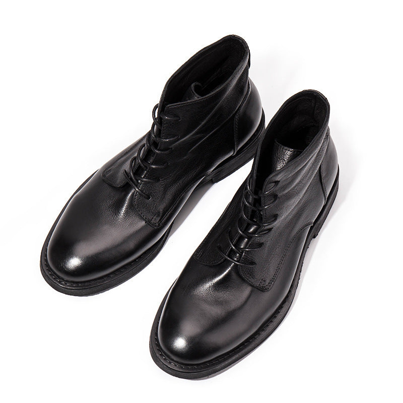 Trendy Workwear Boots | Genuine Cowhide, Black & Brown