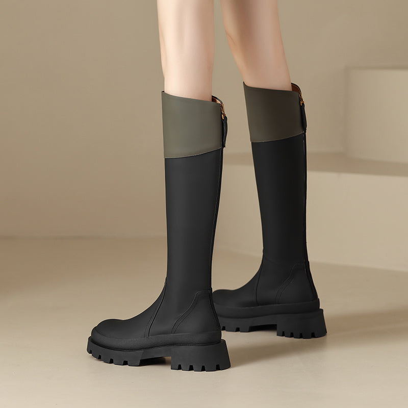 Women’s British Thick Heel High Tube Boots