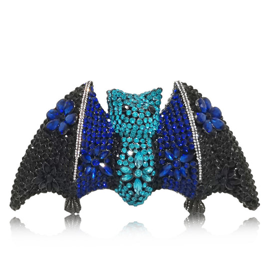 Luxury Rhinestone Bat Clutch Bag with Chain, 18cm