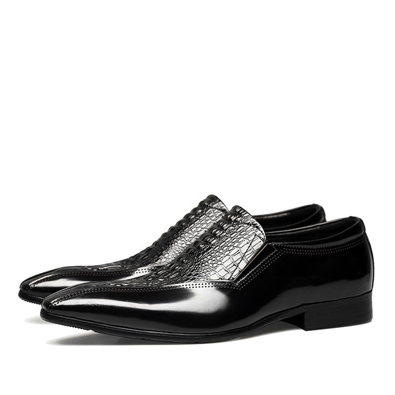 Men’s Summer Pointy Leather Shoes, Black & Brown