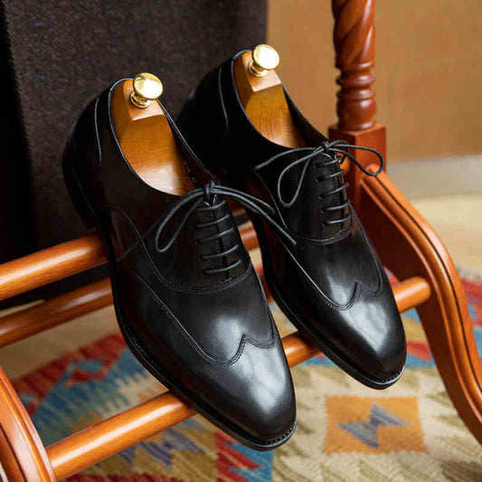 Men’s Business Formal Brogue Leather Shoes, Lace-Up