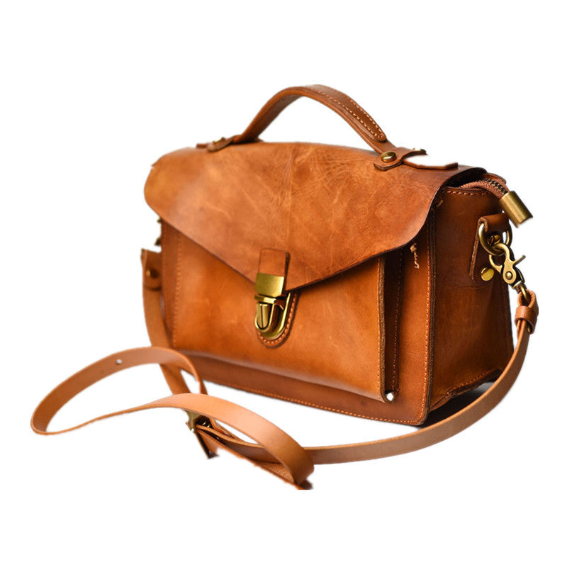 Vintage Handmade Top Layer Cowhide Messenger Bag