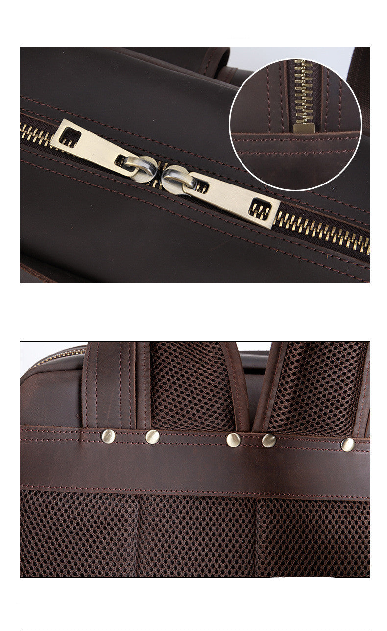 Crazy Horse Leather Camera Shoulder Bag, Retro Style