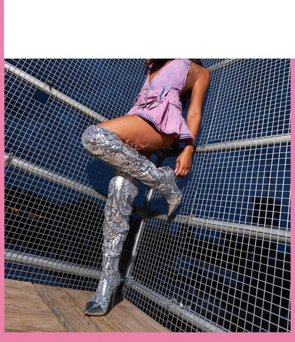 Women’s Fashion Sequin Over-the-Knee Boots