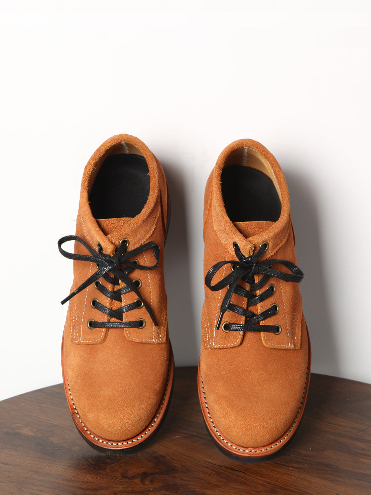 Men's Yellow Suede Cowhide Round Toe Work Shoes