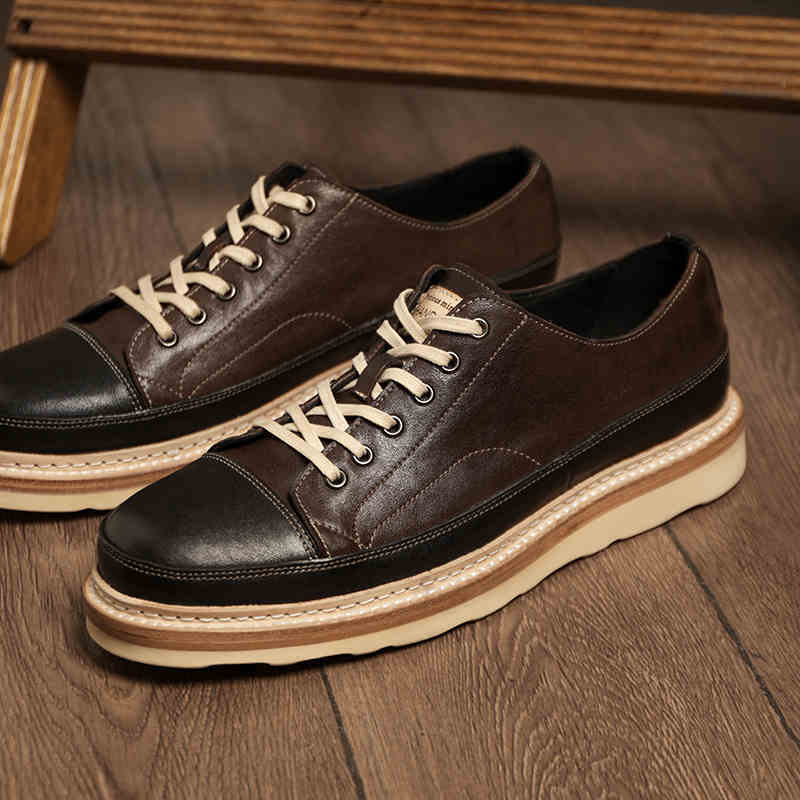 Vintage Handmade Leather Platform Board Shoes