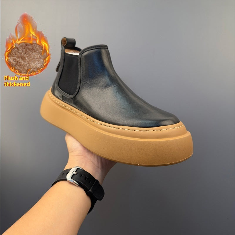 Men's British Style Leather Martin Boots - Casual Horsehide